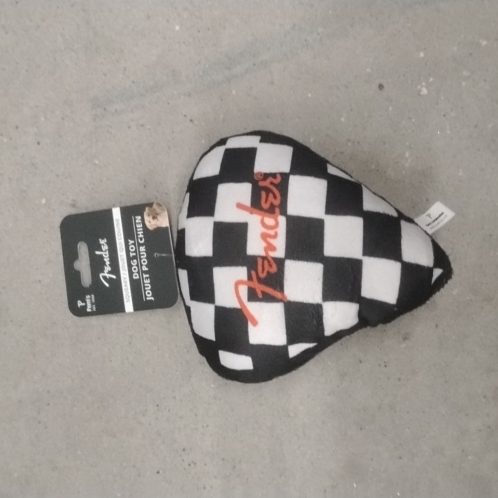 Fender Black and White Checkered Dog Toy